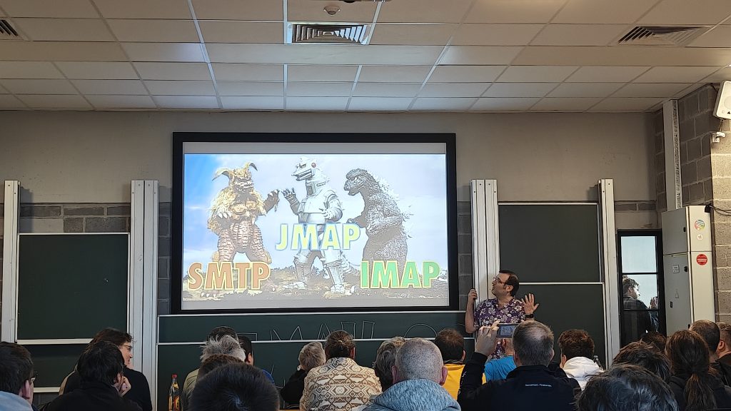 Afbeelding van de presentatie van Ricardo Signes (FastMail) over JMAP